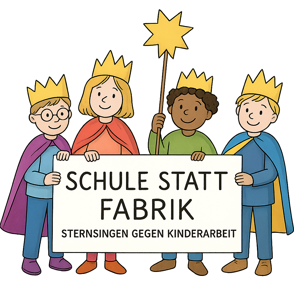 Logo: Schule Statt Fabrik - Sternsingen gegen Kinderarbeit