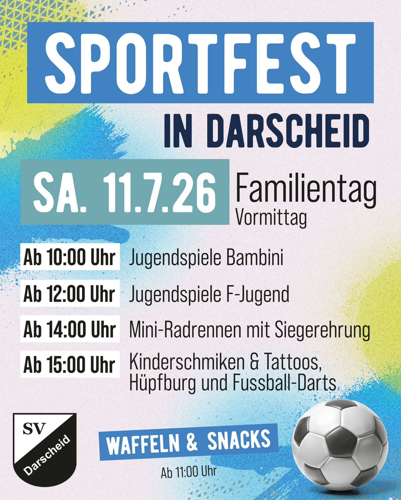Sportfest in Darscheid, Flyer Samstag 11.07.2026 - Teil 1